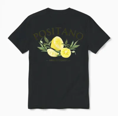 Positano Lemons, Italy - Souvenirs - Amalfi Coast Vibes T-Shirt, White, S Unisex T-Shirt - Black