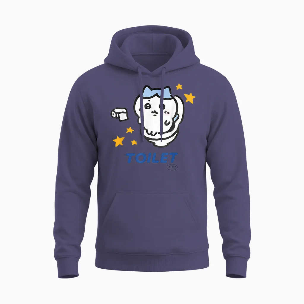 Toilet Time Chikawa Meme Memes & Humor Unisex Hoodie in Heather Sport Dark Navy