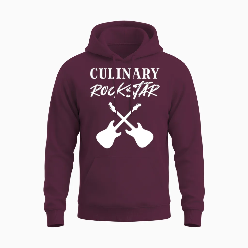Culinary Rockstar Music Lover Gift Unisex Hoodie in Maroon