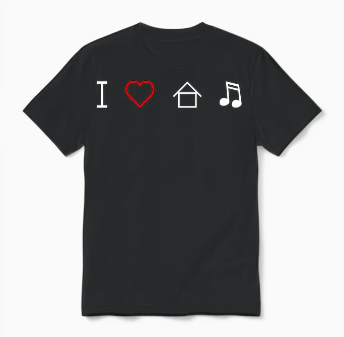 I Love House Music - Lovers Unisex T-Shirt in Black