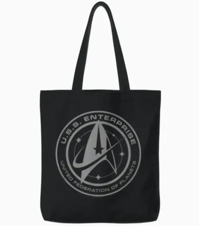 Star Trek: Discovery Enterprise Crest Tote Bags - Black