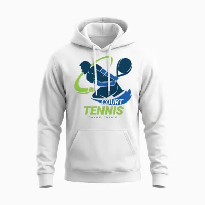Tennis Court Championship Unisex Hoodie - White