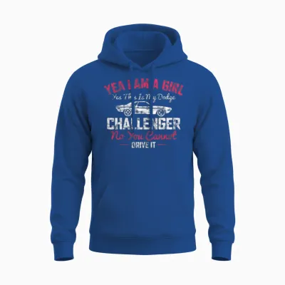 Dodge Challenger Girl Unisex Hoodie - Royal