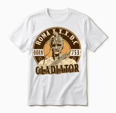 Roman Gladiator with Helmet and Sword Unisex T-Shirt - White