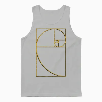 Golden Ratio Sacred Fibonacci Spiral Unisex Tank Top - Ash