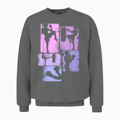 Coole Kampfsport Geschenke Damen Mädchen Frauen T-Shirt Schwarz Kickboxen Karate Taekwondo Sportlich Klassisch Kurzarm Klein M Crew-Ausschnitt Unisex Sweatshirt - Graphite Heather
