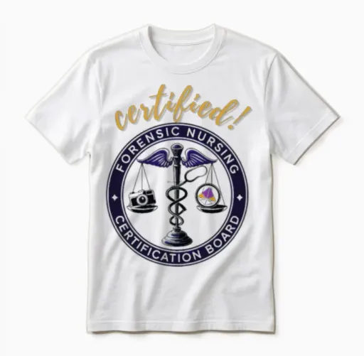 Certified Forensic Nursing Badge Unisex T-Shirt in White