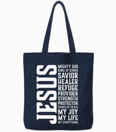 Jesus Is My Everything Cool Christian Clothing Tote Bags - Navy