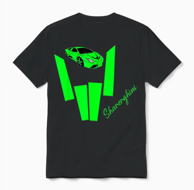 Kids Sharerghini, Sharerghini Birthday Gifts, Shareghini Unisex T-Shirt in Black