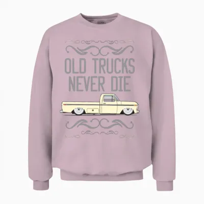 Old Trucks Wimbledon White Unisex Sweatshirt - Light Pink