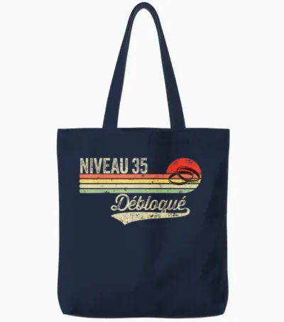 Funny Ruby Wedding Gift Idea - 35 Years of Wedding Tote Bags - Navy