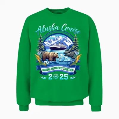 Matching Family Friends and Group Alaskan Alaska Cruise 2025 Unisex Sweatshirt - Irish Green