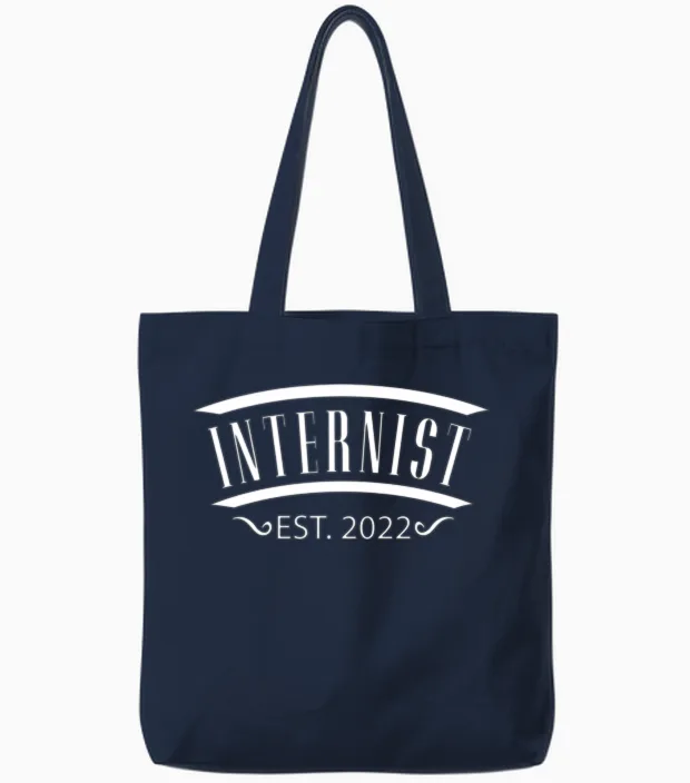Internist Doctor Graduation Est 2022 Internal Medi Tote Bags in Navy