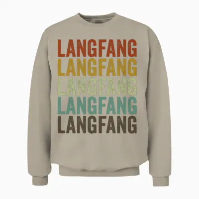 Langfang China Retro Vintage Unisex Sweatshirt - Sand