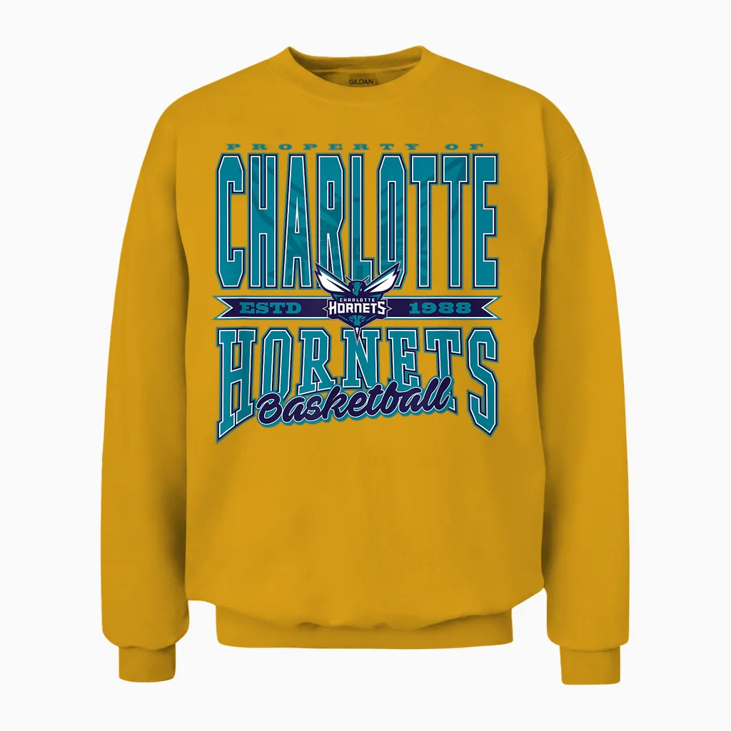 Nba Charlotte Hornets : Action Continue Unisex Sweatshirt in Gold