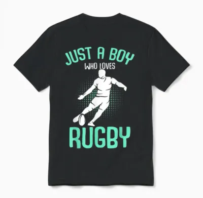 Rugby Jungen Kinder Unisex T-Shirt - Black