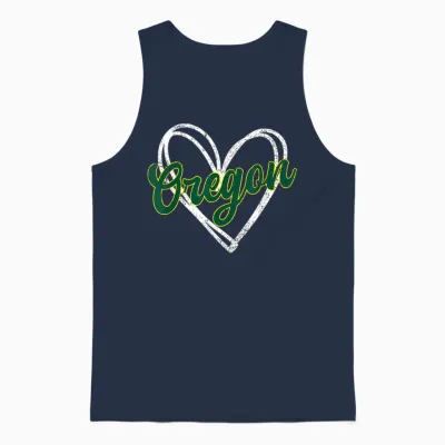 Retro Oregon Heart Vintage Retro Man Woman Kid Girl Unisex Tank Top - Navy