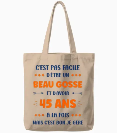 Humour Garçon 45 Ans Beau Gosse Anniversaire 45 Ans Tote Bags - Natural