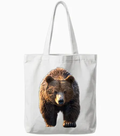 Lustige Braunbären Für Alle Grizzlybär Liebhaber Braunbär Grizzly Bär Bärenbrüder Wald Wilde Braun Bären T-Shirt Schwarz Klein Klassisch Crew Halbarm Polyester 100% Eu S Unisex Erwachsene Und Kinder Tote Bags - White