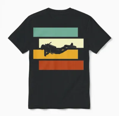 Diving Retro Unisex T-Shirt - Black