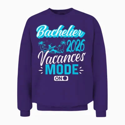 Baccalauréat 2026 Cadeau Réussite Bac Vacances Surf Océan Unisex Sweatshirt - Purple