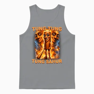 Tung Tung Tung Sahur Is Calling Funny Italian Brainrot Unisex Tank Top - Sport Grey
