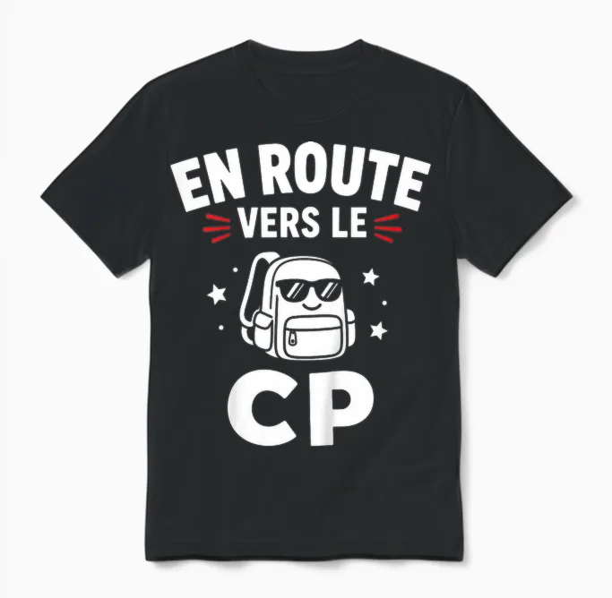 Enfant Humour école élève Rentrée Des Classes En Route Vers Le Cp Unisex T-Shirt in Black
