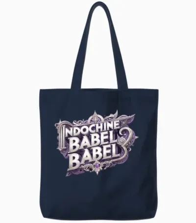 Babel Indochine Man Woman Child Boy or Girl T-Shirt, Black, S Tote Bags - Navy