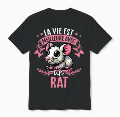 Life Is Better with a Rat - Sweet Rat T-Shirt, Black, S Unisex T-Shirt - Black