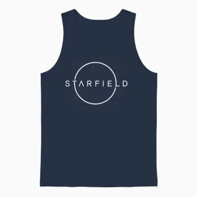 Ripple Junction X Starfield Planet Classic Logo Video Game T-Shirt, Black, S Unisex Tank Top - Navy