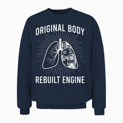 Rebuilt Lung Transplant Survivor Lung Transplant Unisex Sweatshirt - Navy