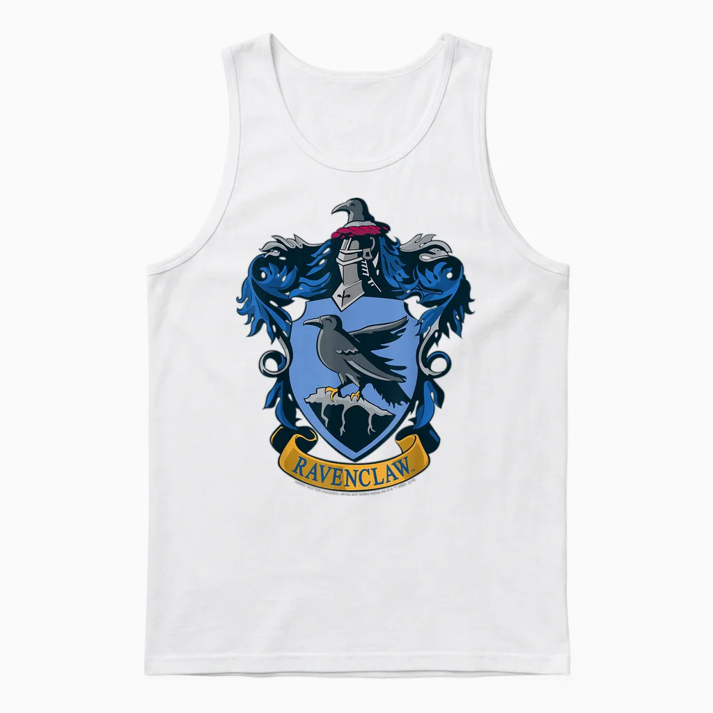 Harry Potter Ravenclaw Hogwarts House Nouveau Crest Unisex Tank Top in White