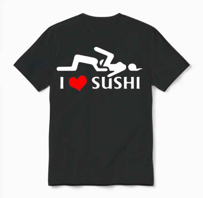 I Love Sushi Unisex T-Shirt in Black