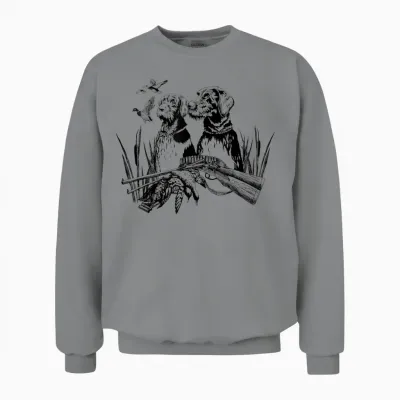 German Wirehaired Hunting Dog Hunter Dog Head Beard Retro Unisex Sweatshirt - Sport Grey