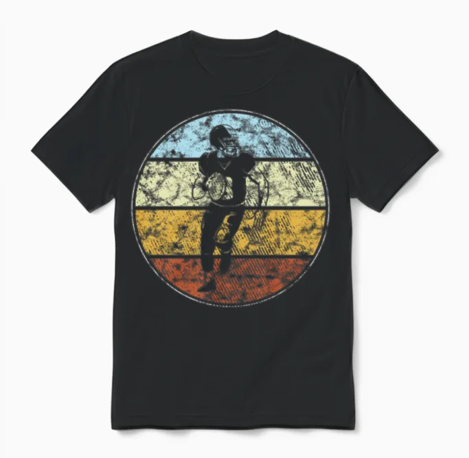 Rugby Retro Unisex T-Shirt in Black