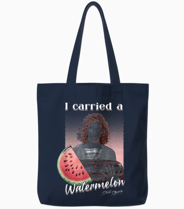 Dirty Dancing I Carried a Watermelon Photo Vintage Movie Tote Bags in Navy
