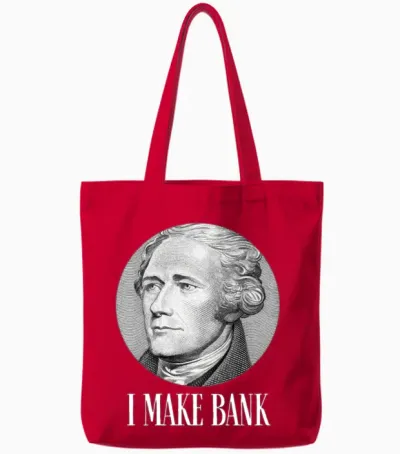 Alexander Hamilton I Make Bank Gift Tote Bags - Red