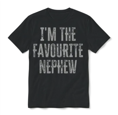 I'm the Favourite Nephew Funny Siblings Family Mat Unisex T-Shirt - Black