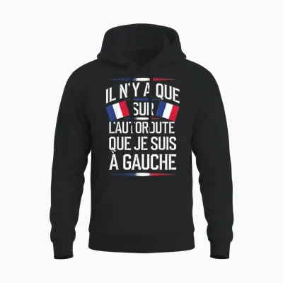 Que Sur Autoroute a Gauche Bardella Rassemblement 2027 T-Shirt, Black, S Unisex Hoodie - Black
