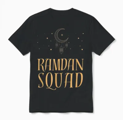 Ramadan Squad Family Group Matching Ramazan Party Pajama Unisex T-Shirt - Black