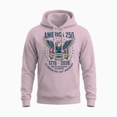 Anniversaire Américain, états-Unis, 1776-2026, Quarter Millennium 250 Unisex Hoodie - Light Pink