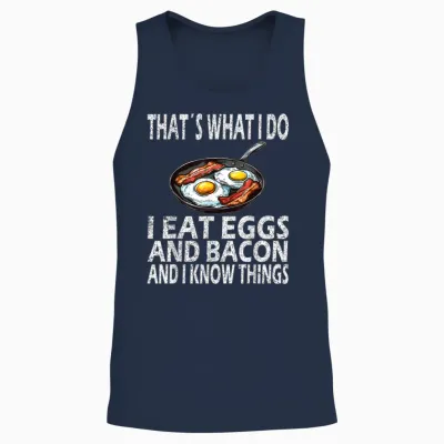 C'est Ce Que Je Fais Je Mange Des œufs Et Du Bacon, Du Bacon Et Des œufs Unisex Tank Top - Navy
