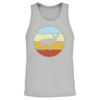 Deer Retro — Wildlife Gift Unisex Tank Top - Ash – 2