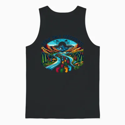 Footprints of Adventure, Camping and Hiking Unisex Tank Top - Black