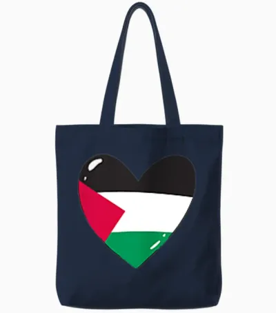 Free Palestine T-Shirt, Black, S Tote Bags - Navy