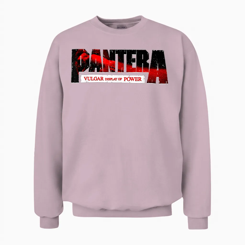 Pantera Offizielles Vulgar-Display Von Power-Logo, Rot Unisex Sweatshirt in Light Pink