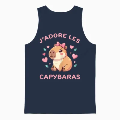 J'adore Les Capybaras Pour Fille Fan De Capybara Unisex Tank Top - Navy