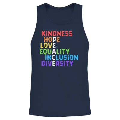 Kindness Peace Equality Inclusion Diversity Human Unisex Tank Top - Navy