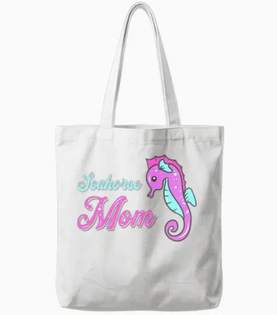 Awesome Seahorse Mom Marine Biologist Tote Bags - White