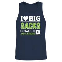 Heart Big Sacks Tight Ends Strong D Funny Unisex Tank Top - Navy – 2